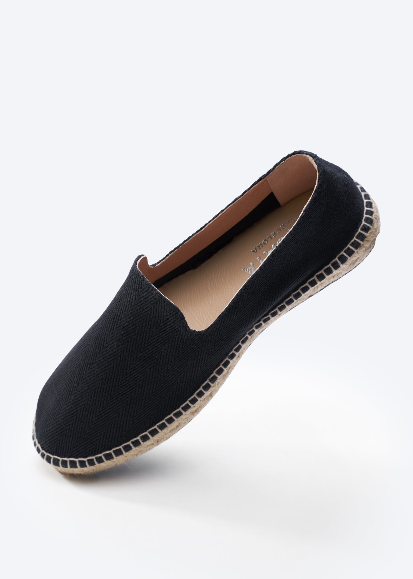 Portbou Black Slip On Men Espadrille