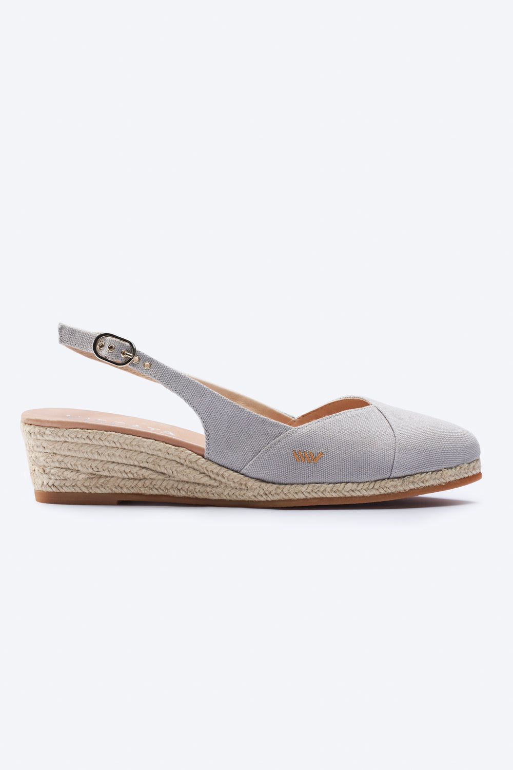 Premia Ash Grey Canvas Slingback Women Espadrille Wedge