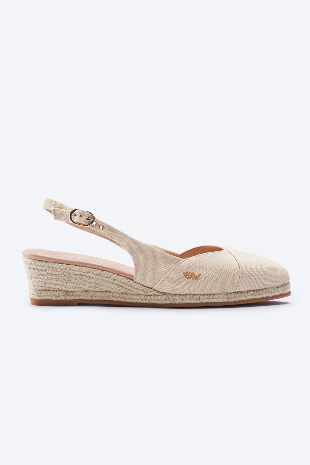 Premia Beige Canvas Slingback Women Espadrille Wedge