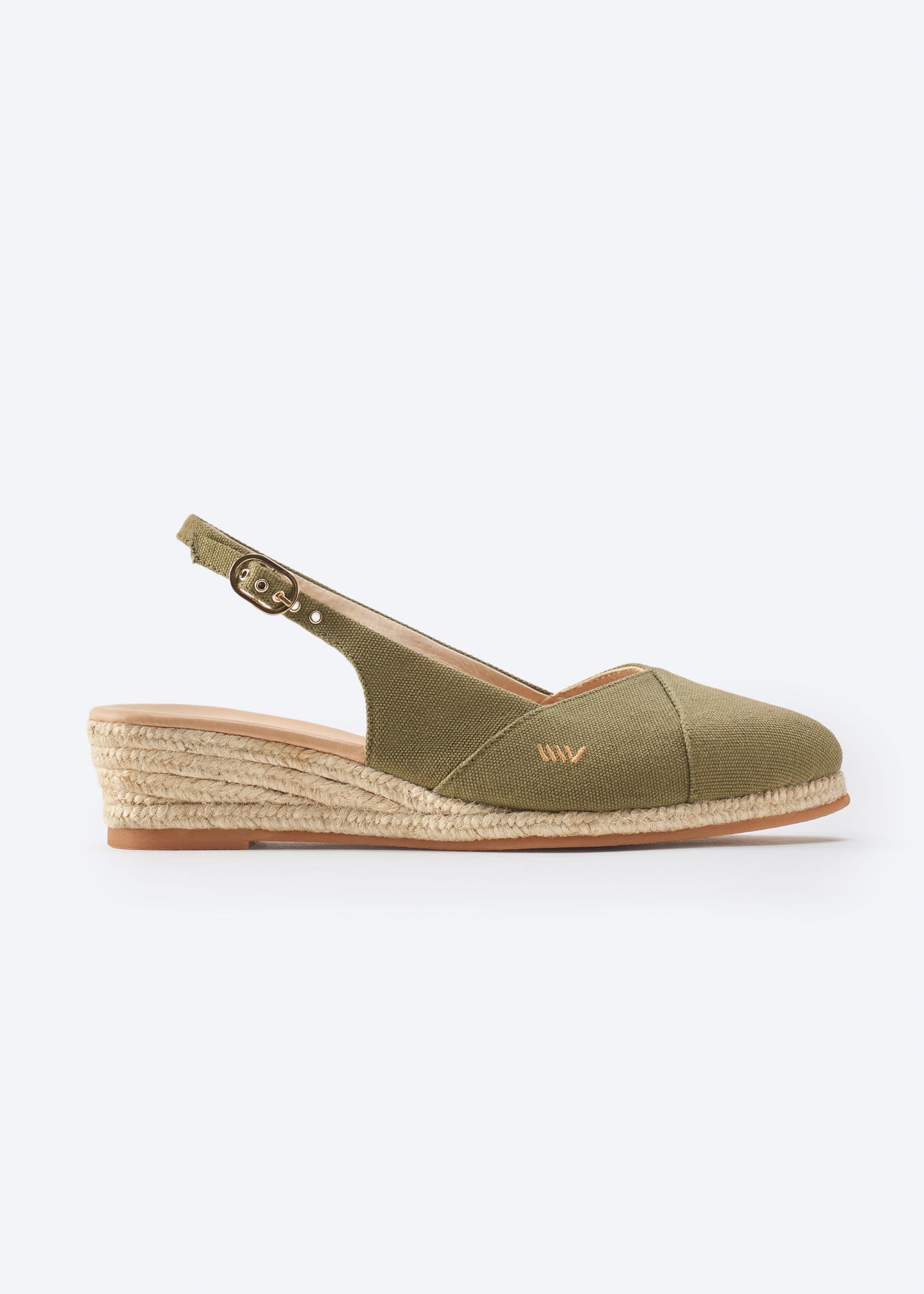 Premia Limited Edition Olive Canvas Slingback Women Espadrille Wedges