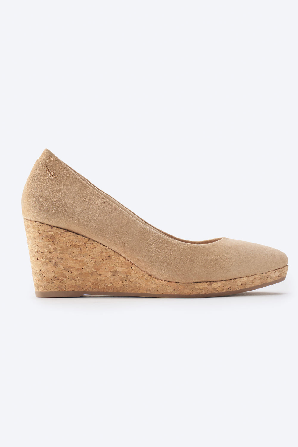 Riera Camel Suede Slip On Women Cork Wedge