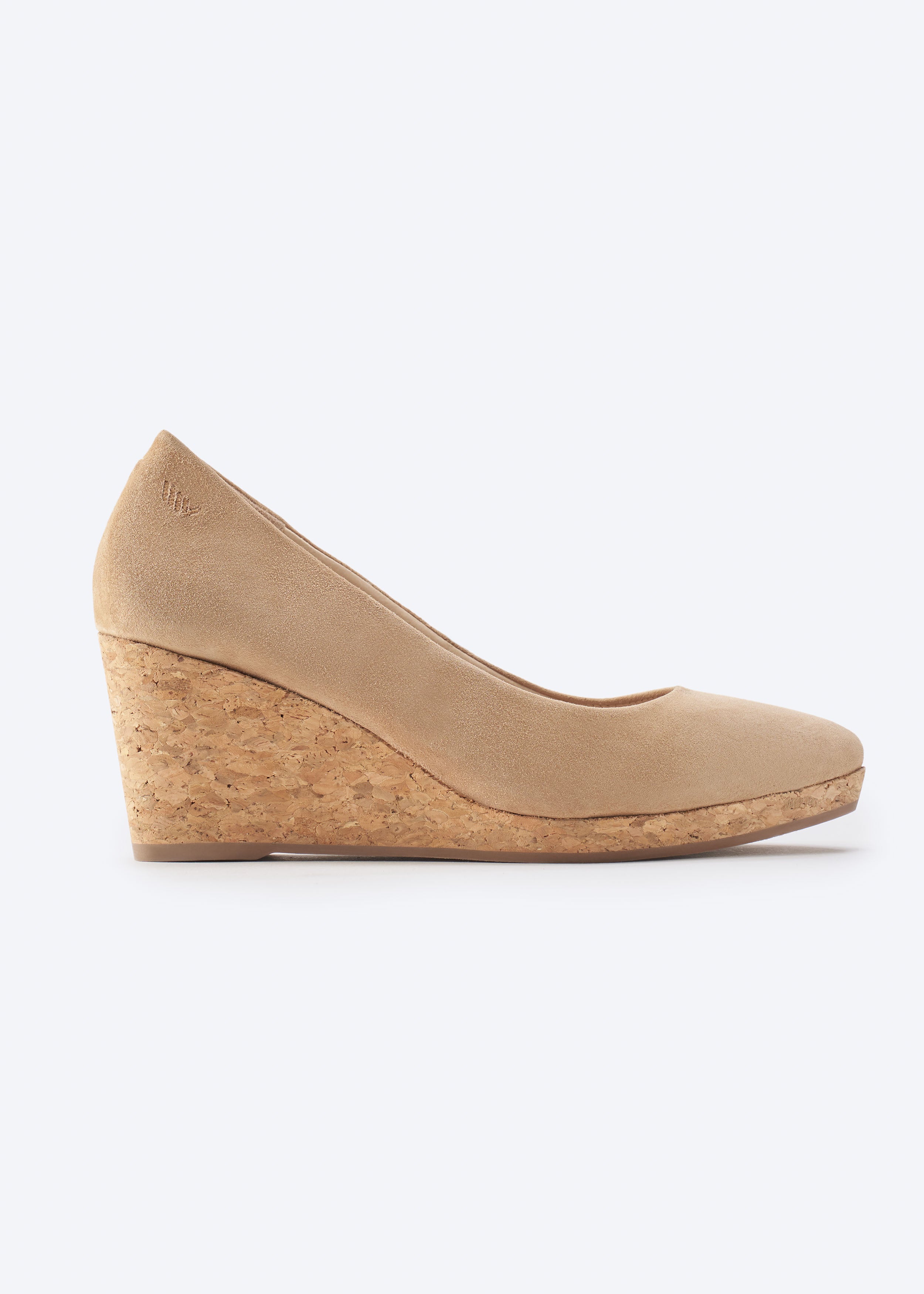 Riera Camel Suede Slip On Women Cork Wedge