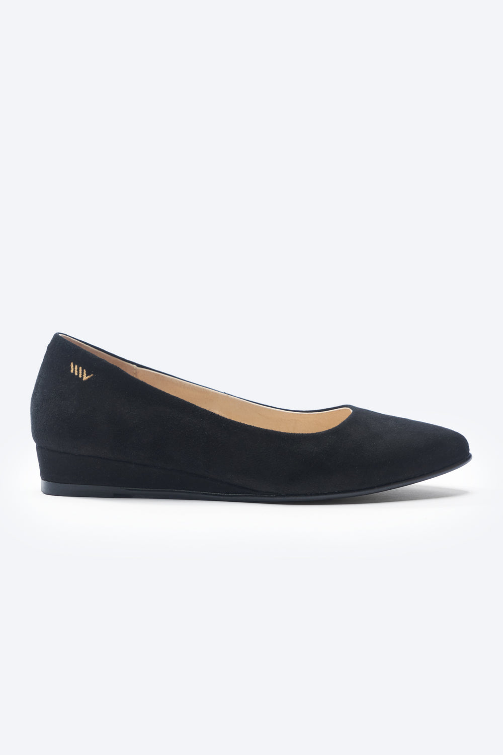 Roma Black Suede Slip On Women Flat