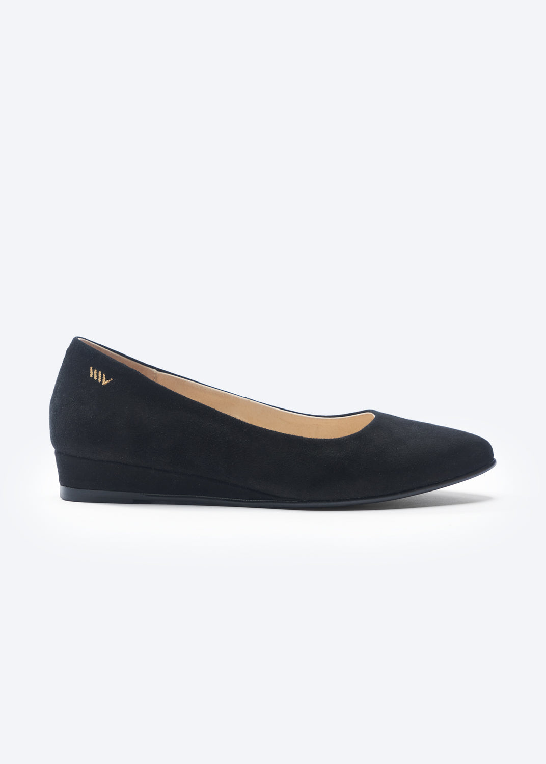 Roma Black Suede Slip On Women Flat