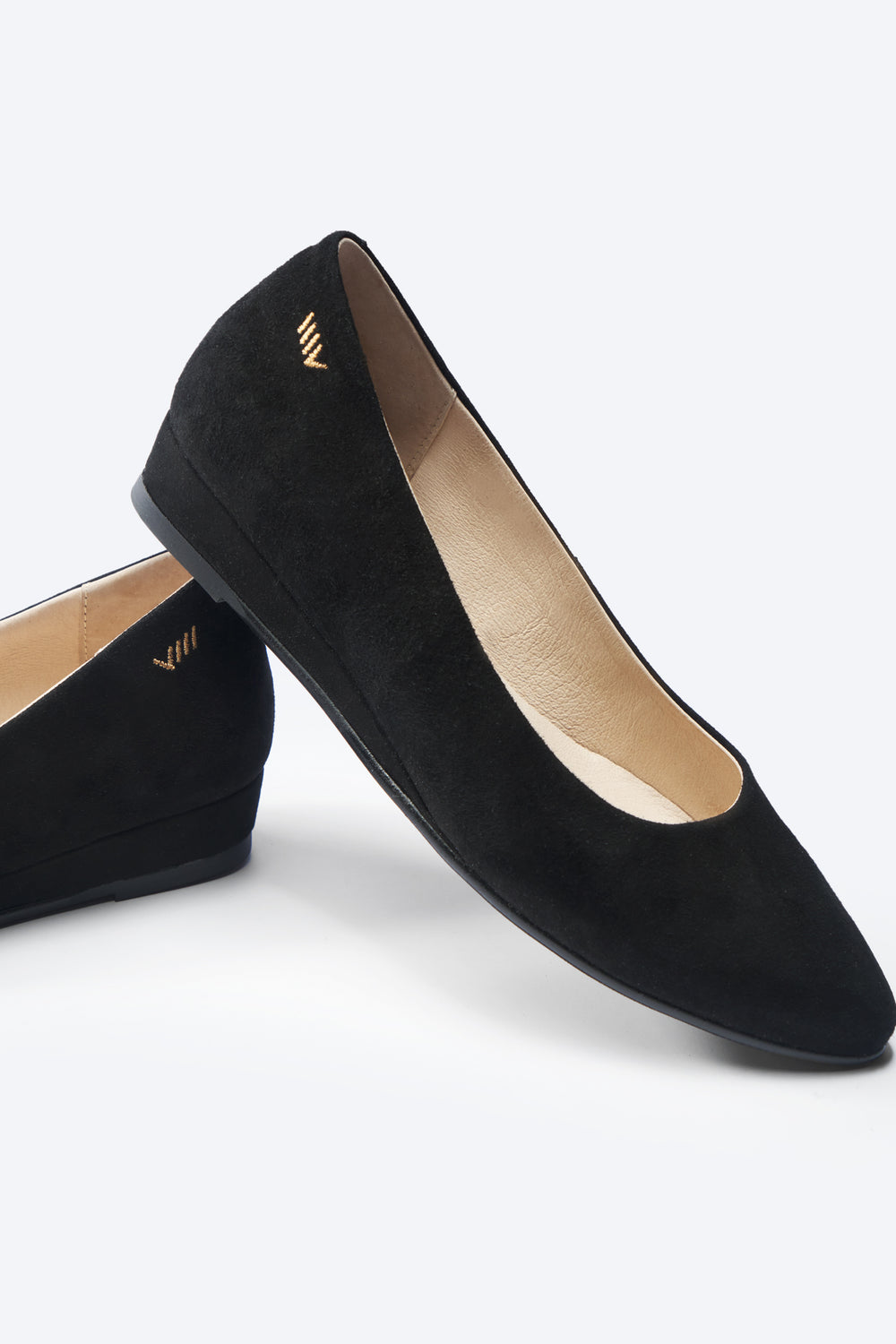 Roma Black Suede Slip On Women Flat Shoes