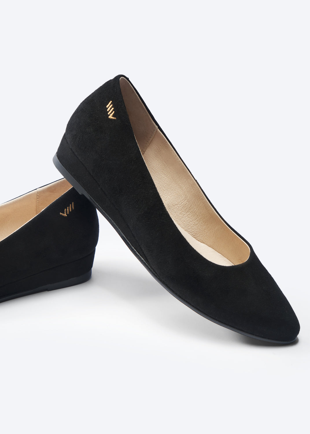 Roma Black Suede Slip On Women Flat Shoes