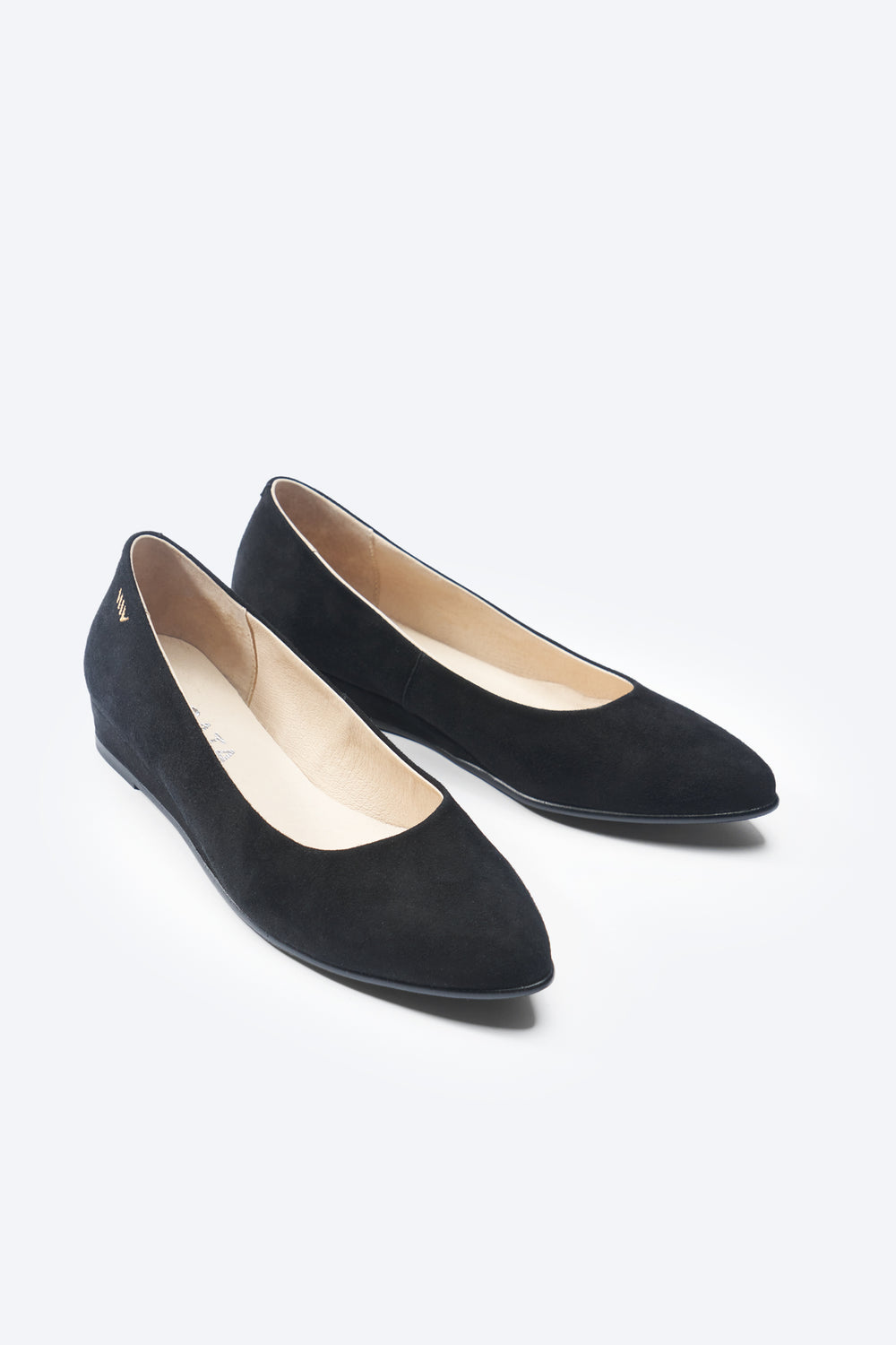 Roma Black Suede Slip On Women Closed Toe Flats