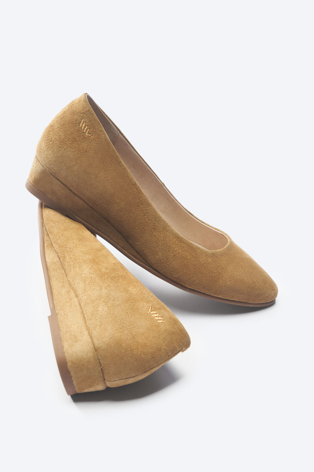 Roma Camel Suede Slip On Women Closed Toe Flats