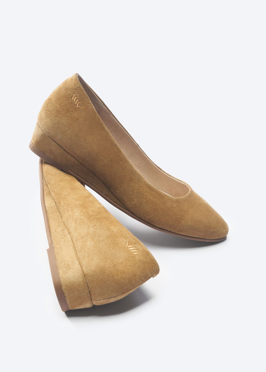 Roma Camel Suede Slip On Women Closed Toe Flats