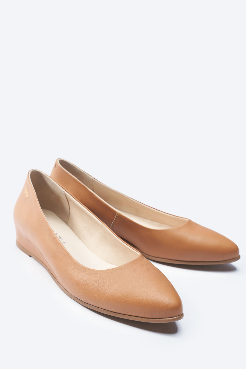 Roma Whiskey Brown Leather Slip On Women Flats