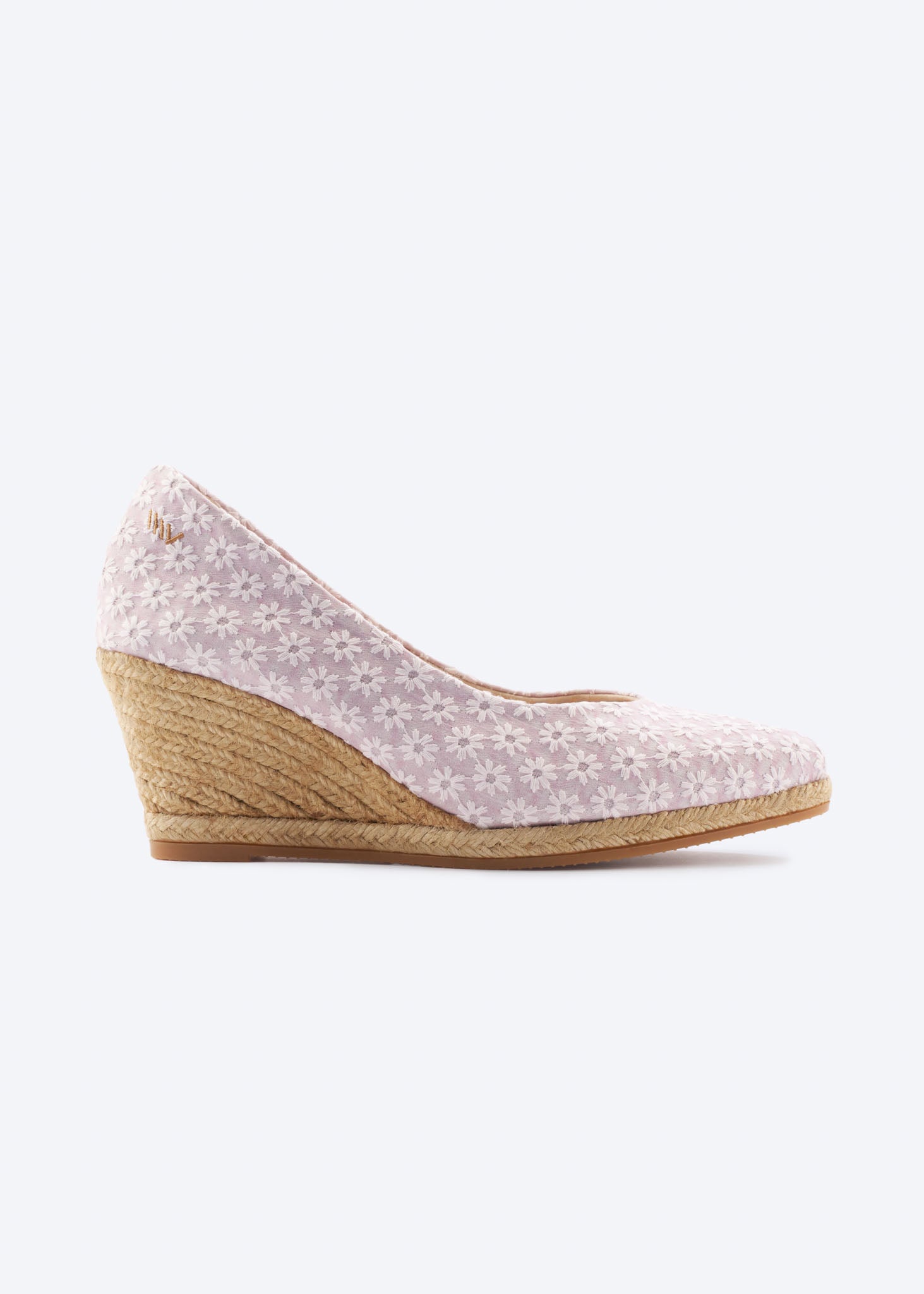 Roses Premium Fabrics V Cut Espadrille Wedges