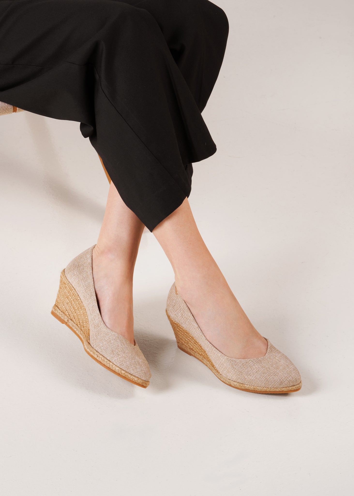 Roses Premium Fabrics V Cut Espadrille Wedges