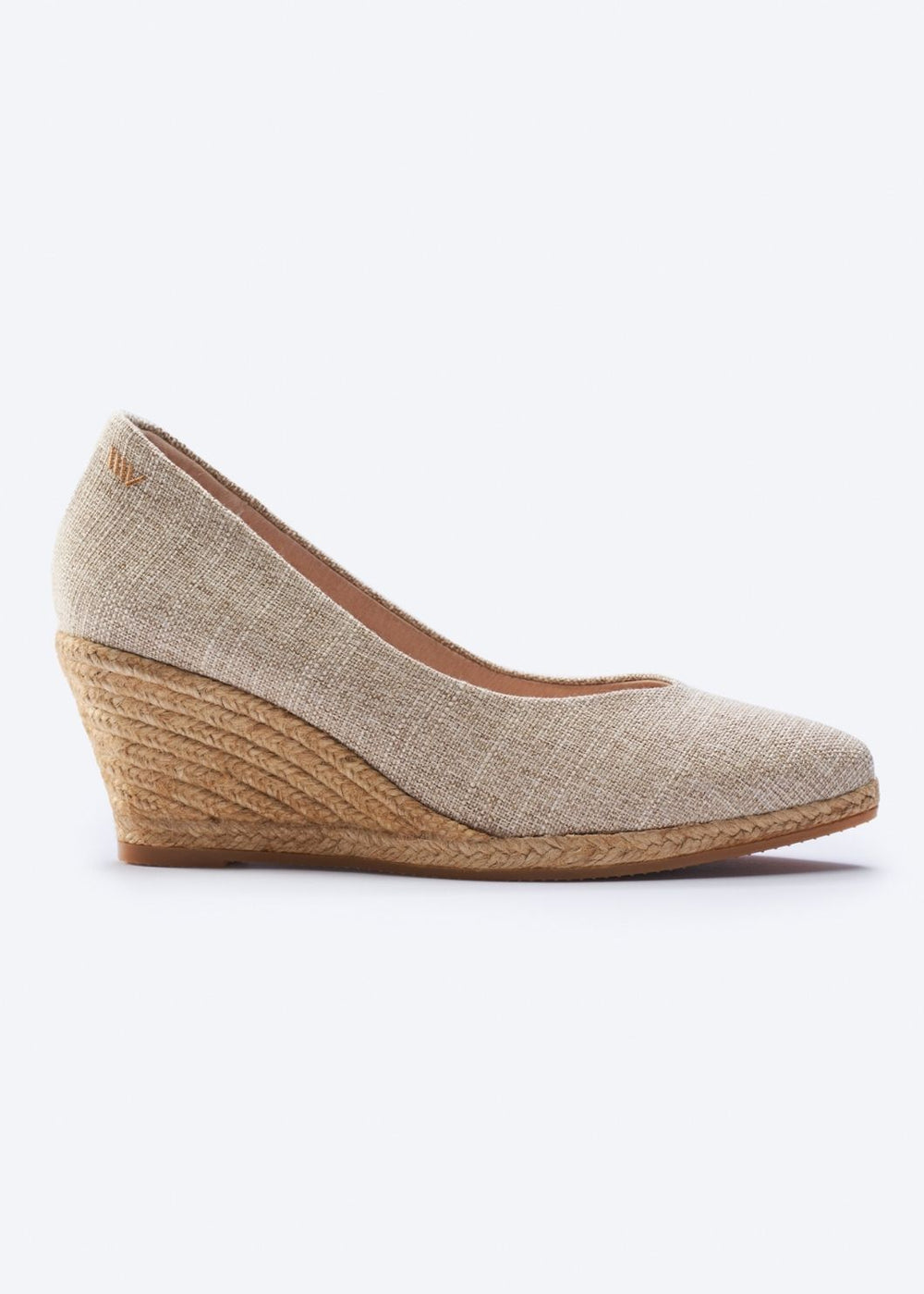 Roses V Cut Limited Edition Gold Canvas Slip On Women Espadrille Wedge