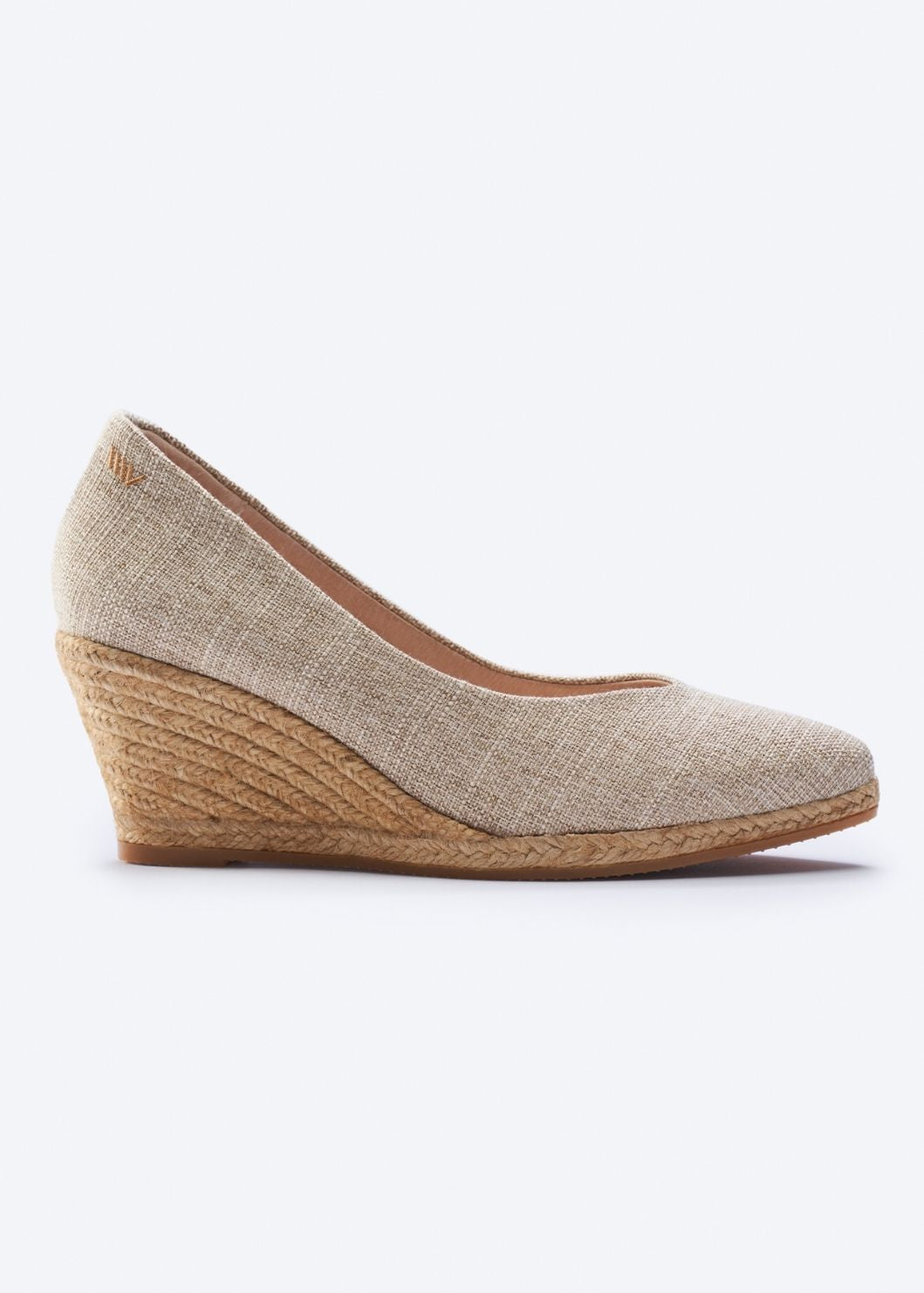 Roses V Cut Limited Edition Gold Canvas Slip On Women Espadrille Wedge