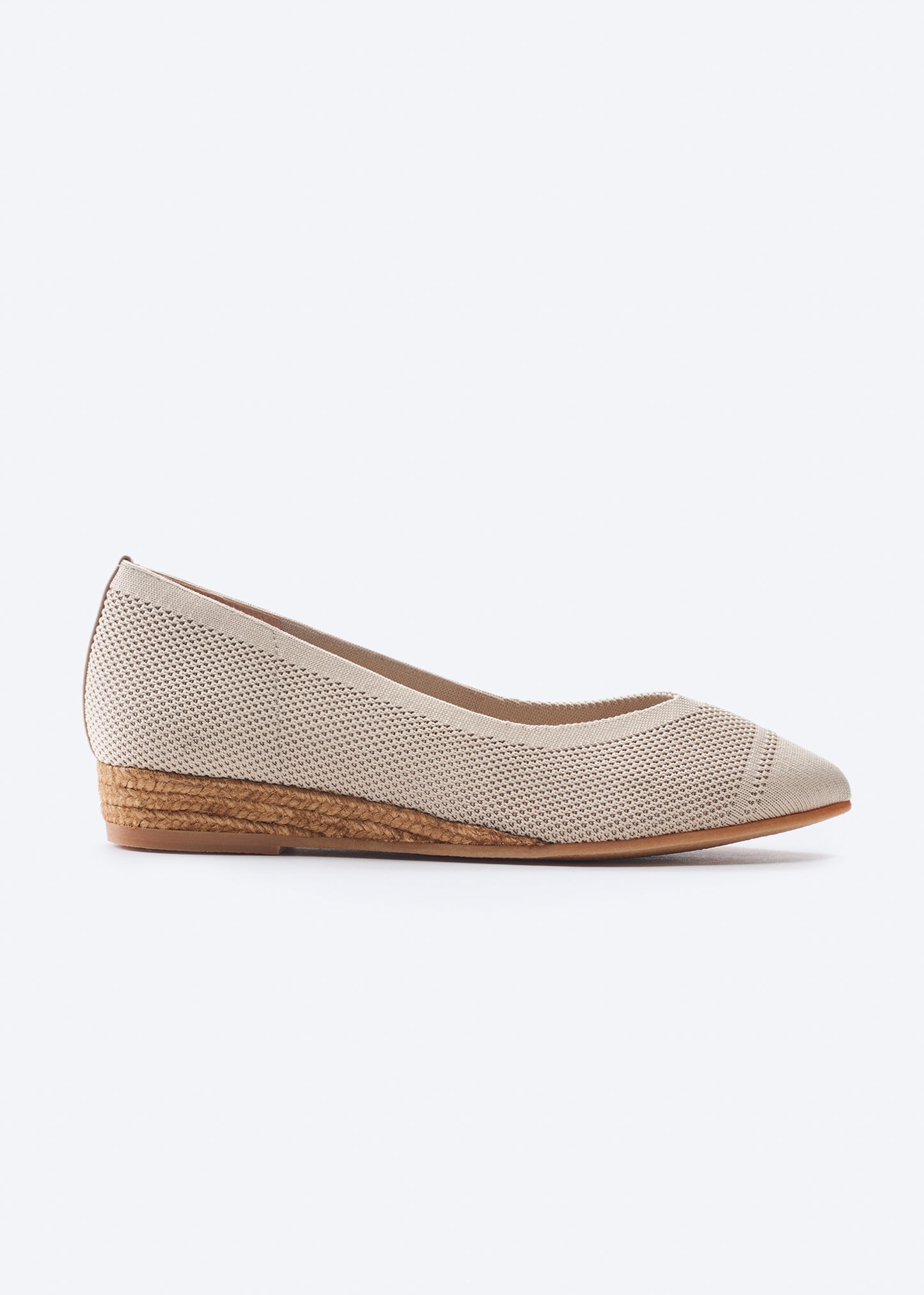 Rubina Beige Elastic Lycra Slip On Women Espadrille Flat