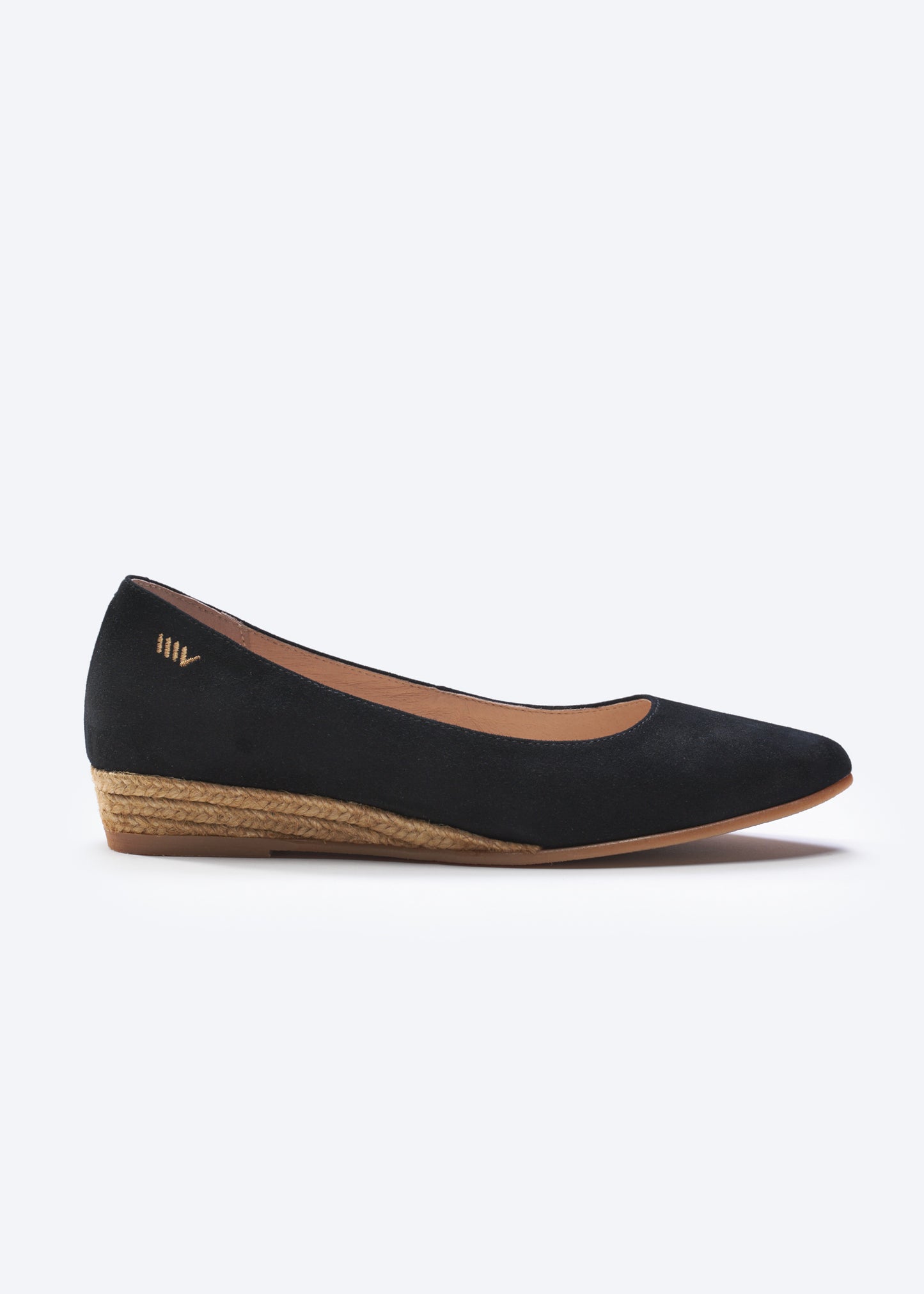 Rubina Black Suede Slip On Women Espadrille Flat