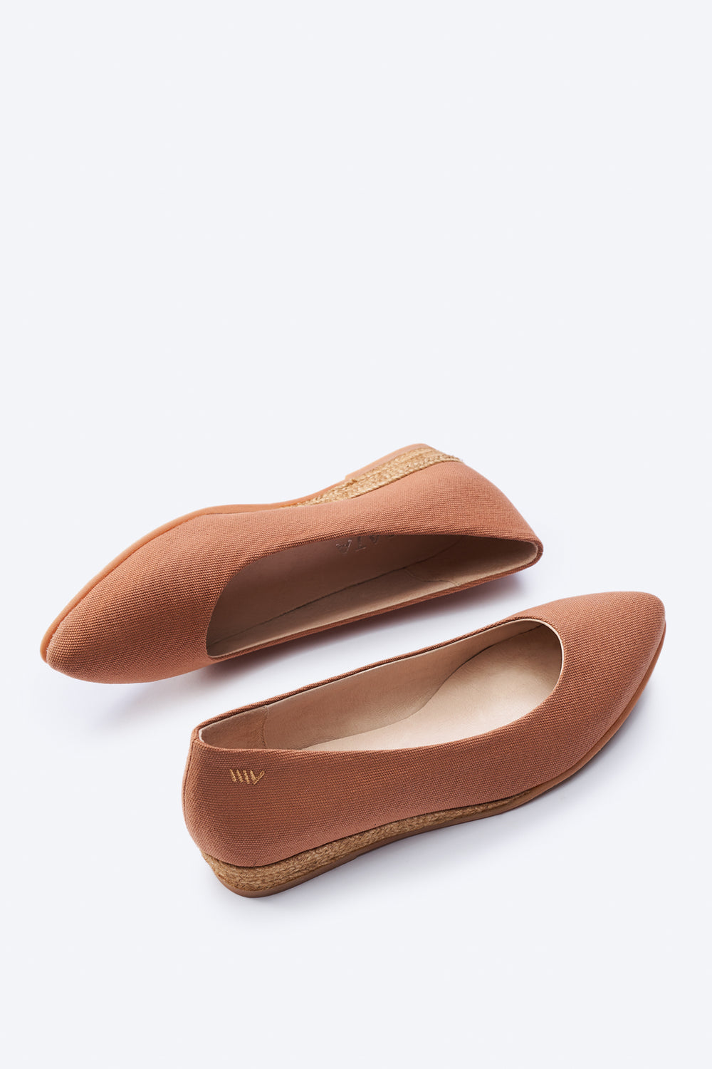 Rubina Limited Edition Brown Canvas Slip On Women Closed Toe Espadrille Flats