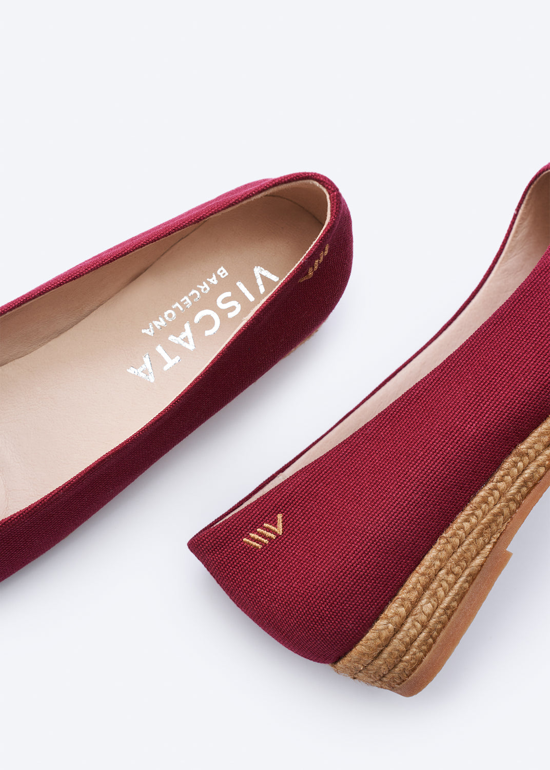 Rubina Limited Edition Garnet Canvas Slip On Women Espadrille Flats Back Details