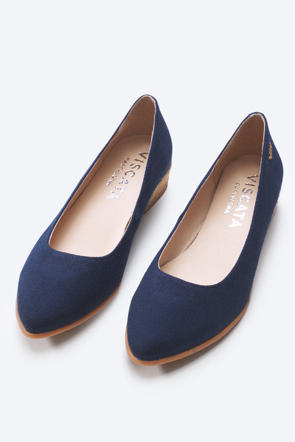 Rubina Navy Blue Canvas Slip On Women Espadrille Flats