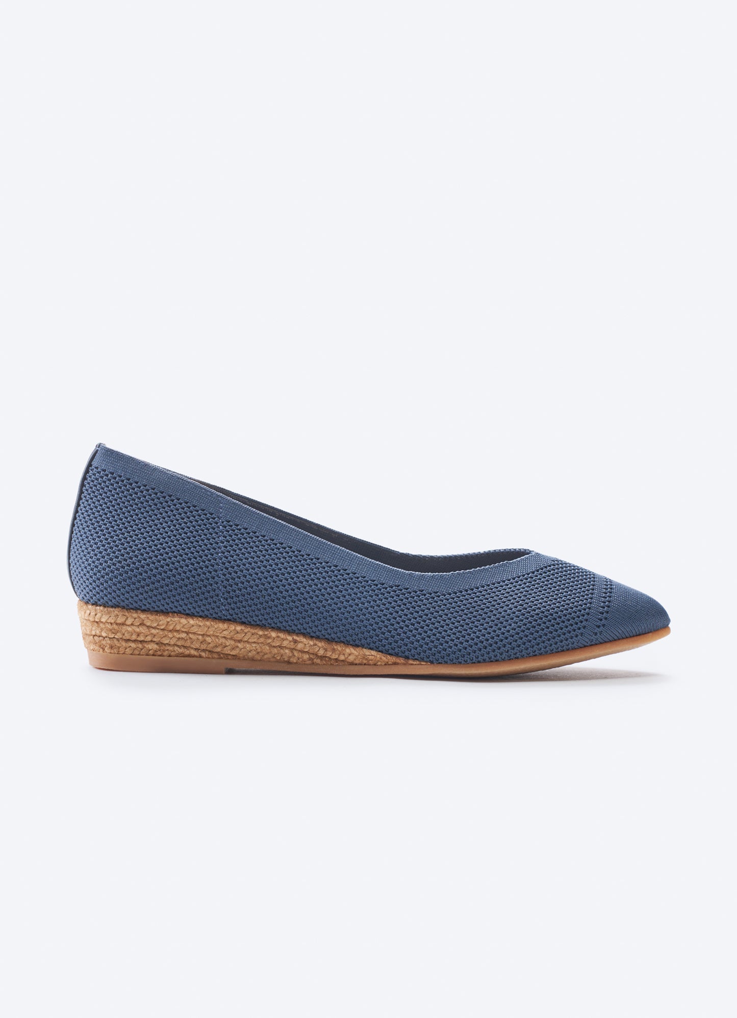Rubina Navy Blue Elastic Lycra Slip On Women Espadrille Flat
