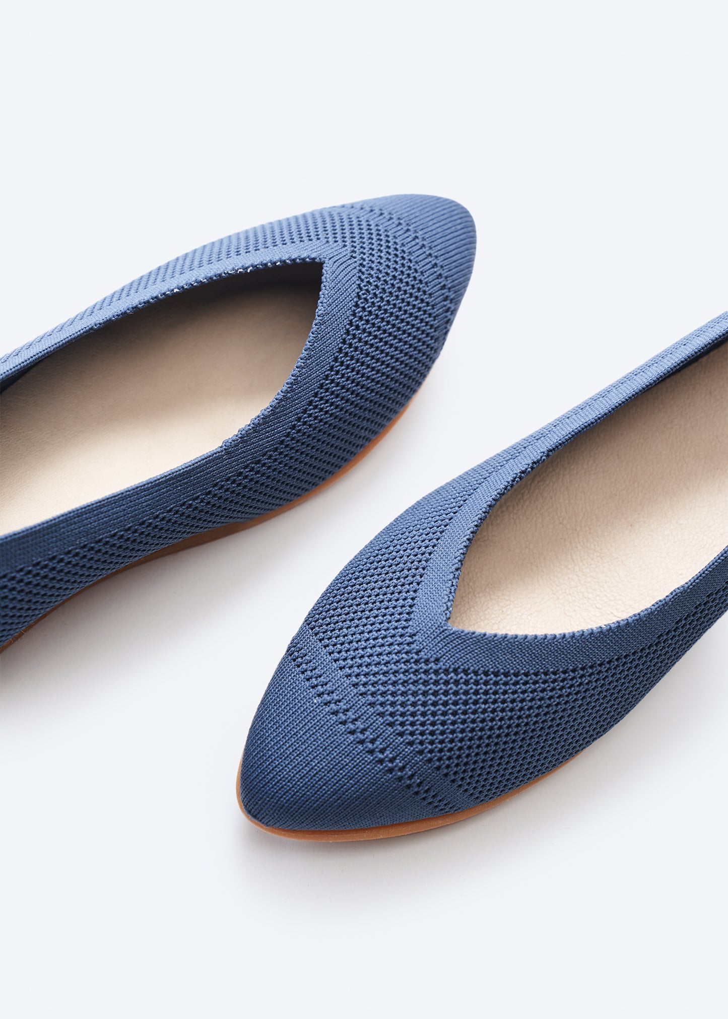 Rubina Navy Blue Elastic Lycra Slip On Women V Cut Closed Toe Espadrille Flats