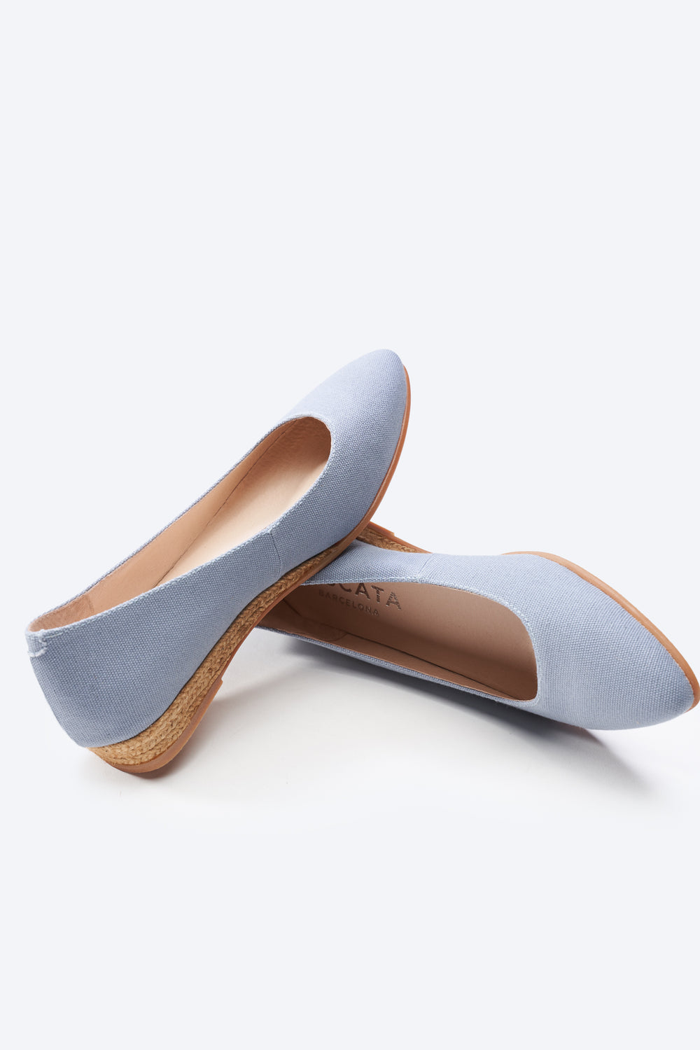 Rubina Limited Edition Sky Blue Canvas Slip On Women Closed Toe Espadrille Flats