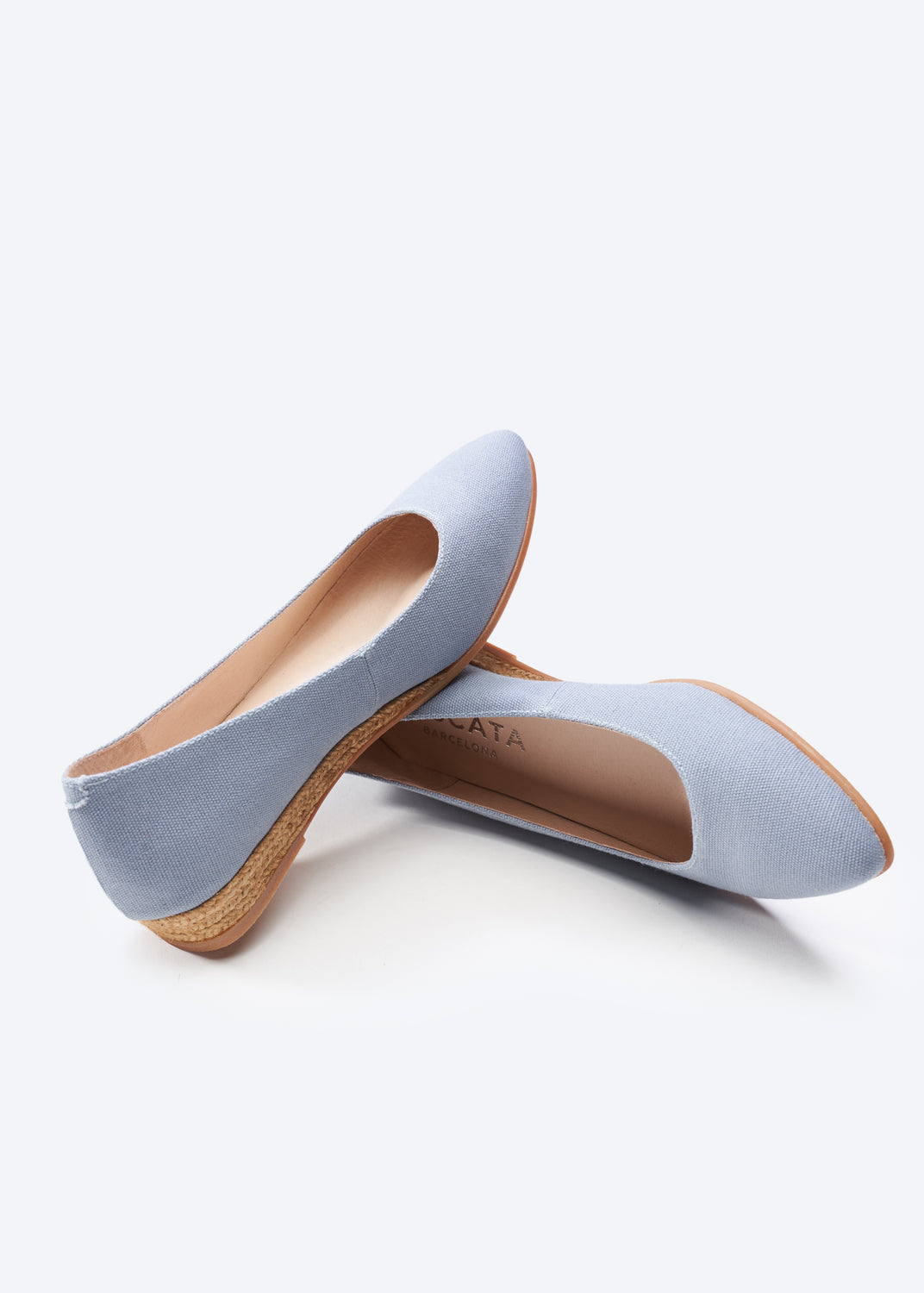 Rubina Limited Edition Sky Blue Canvas Slip On Women Closed Toe Espadrille Flats