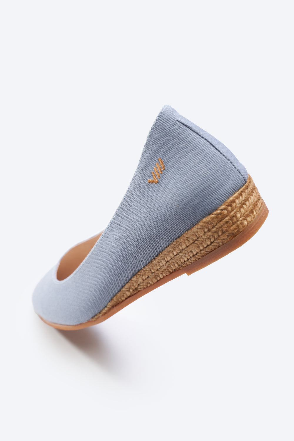 Rubina Limited Edition Sky Blue Canvas Slip On Women Espadrille Flats Back Details