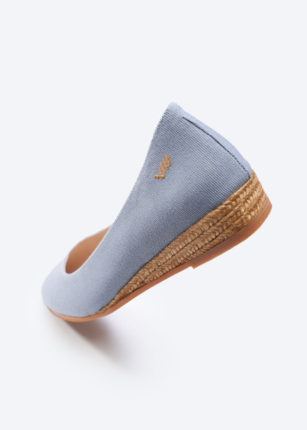 Rubina Limited Edition Sky Blue Canvas Slip On Women Espadrille Flats Back Details
