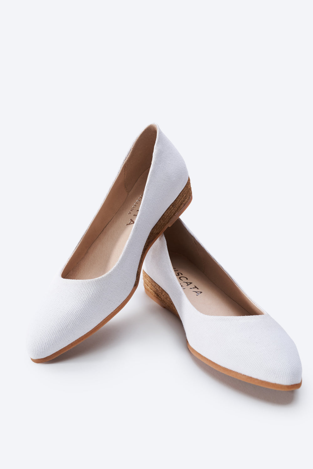 Rubina Limited Edition White Canvas Slip On Women Closed Toe Espadrille Flats
