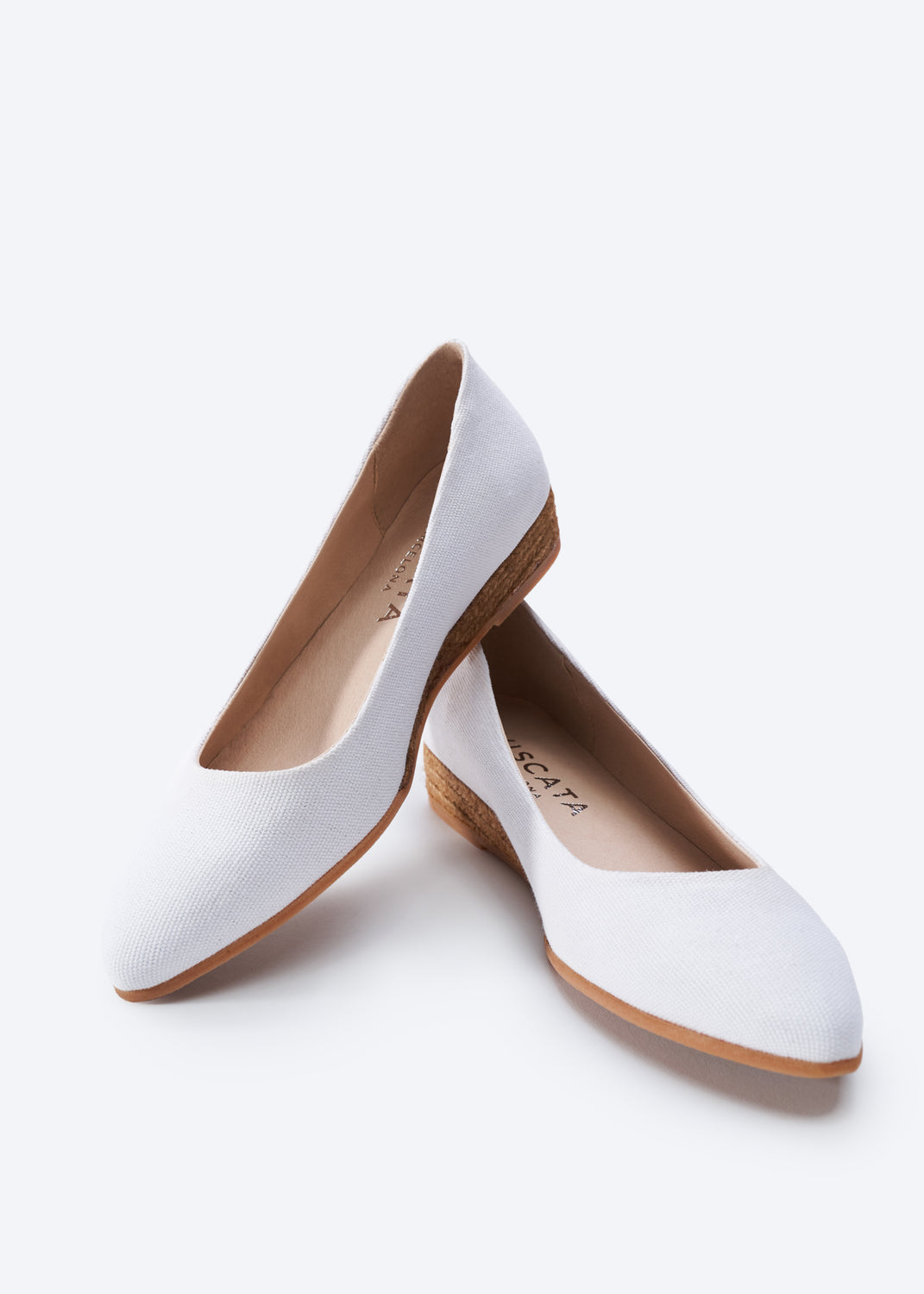 Rubina Limited Edition White Canvas Slip On Women Closed Toe Espadrille Flats