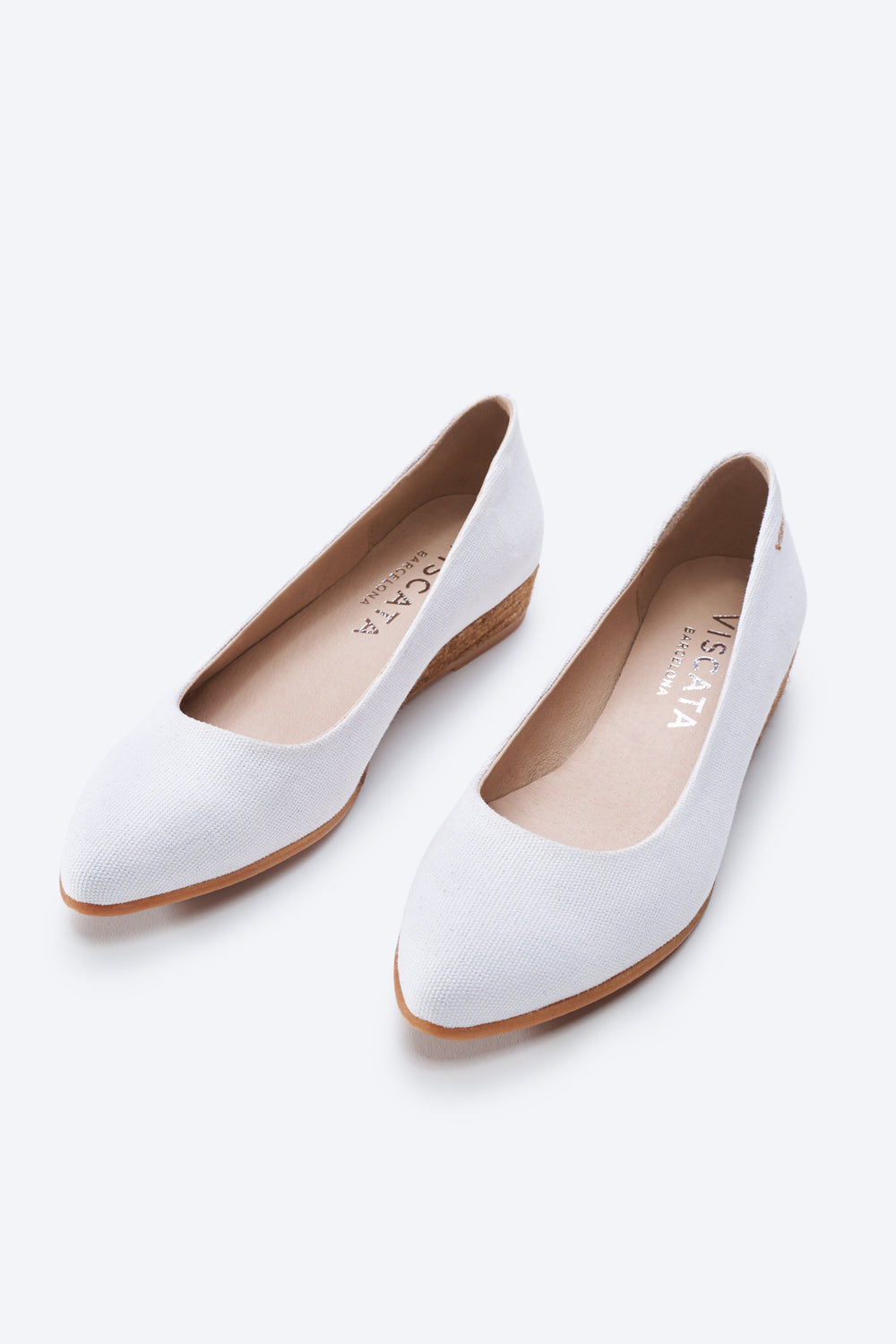 Rubina Limited Edition White Canvas Slip On Women Almond Toe Espadrille Flats