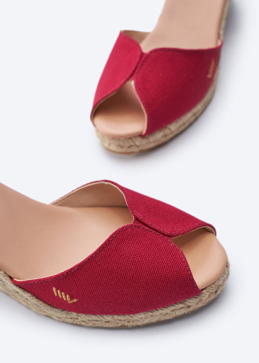 Sacova Limited Edition Cherry Canvas Ankle Strap Women Espadrille Open Toe Wedge Detail