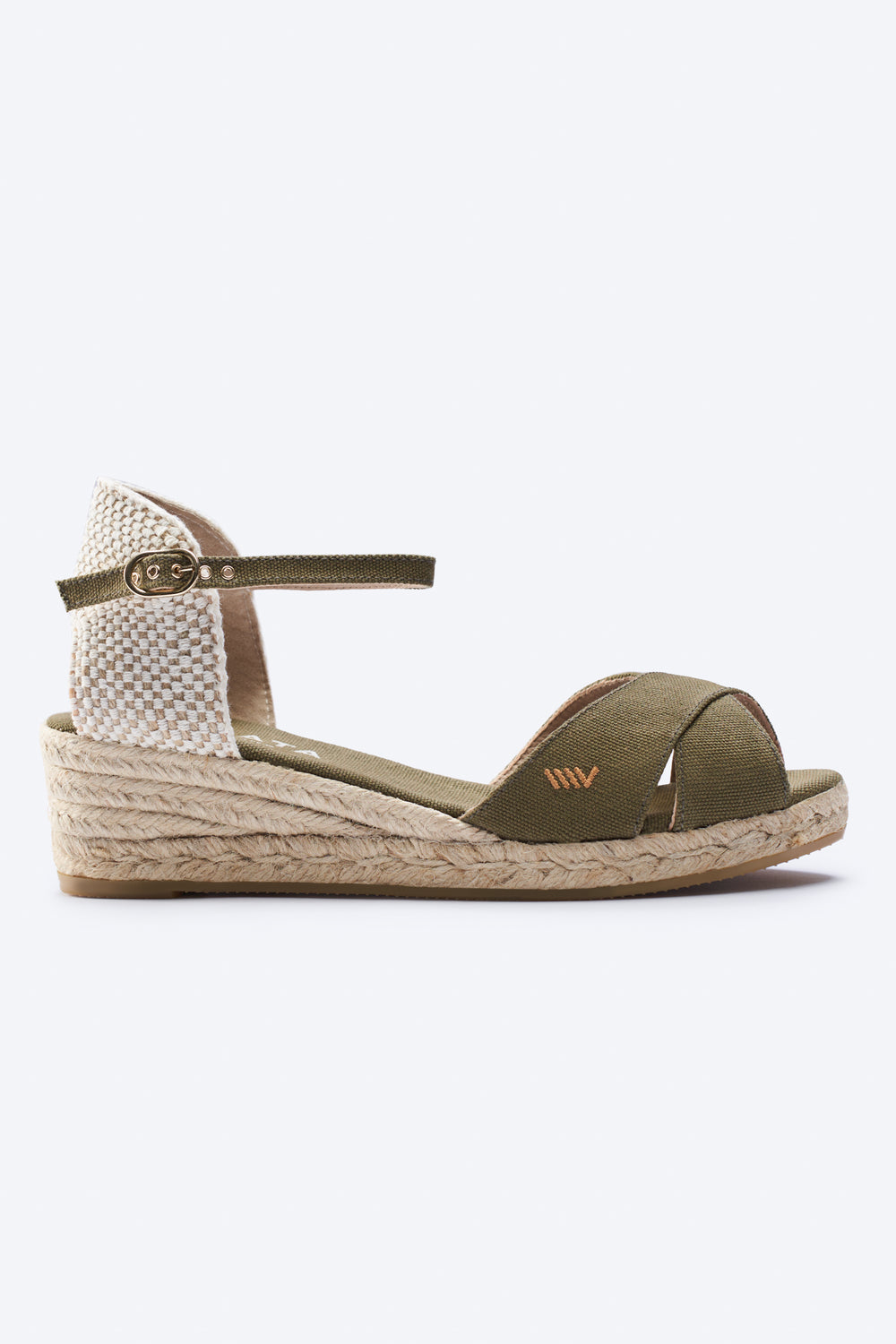 Salina Limited Edition Olive Canvas Ankle Strap Women Espadrille Wedge