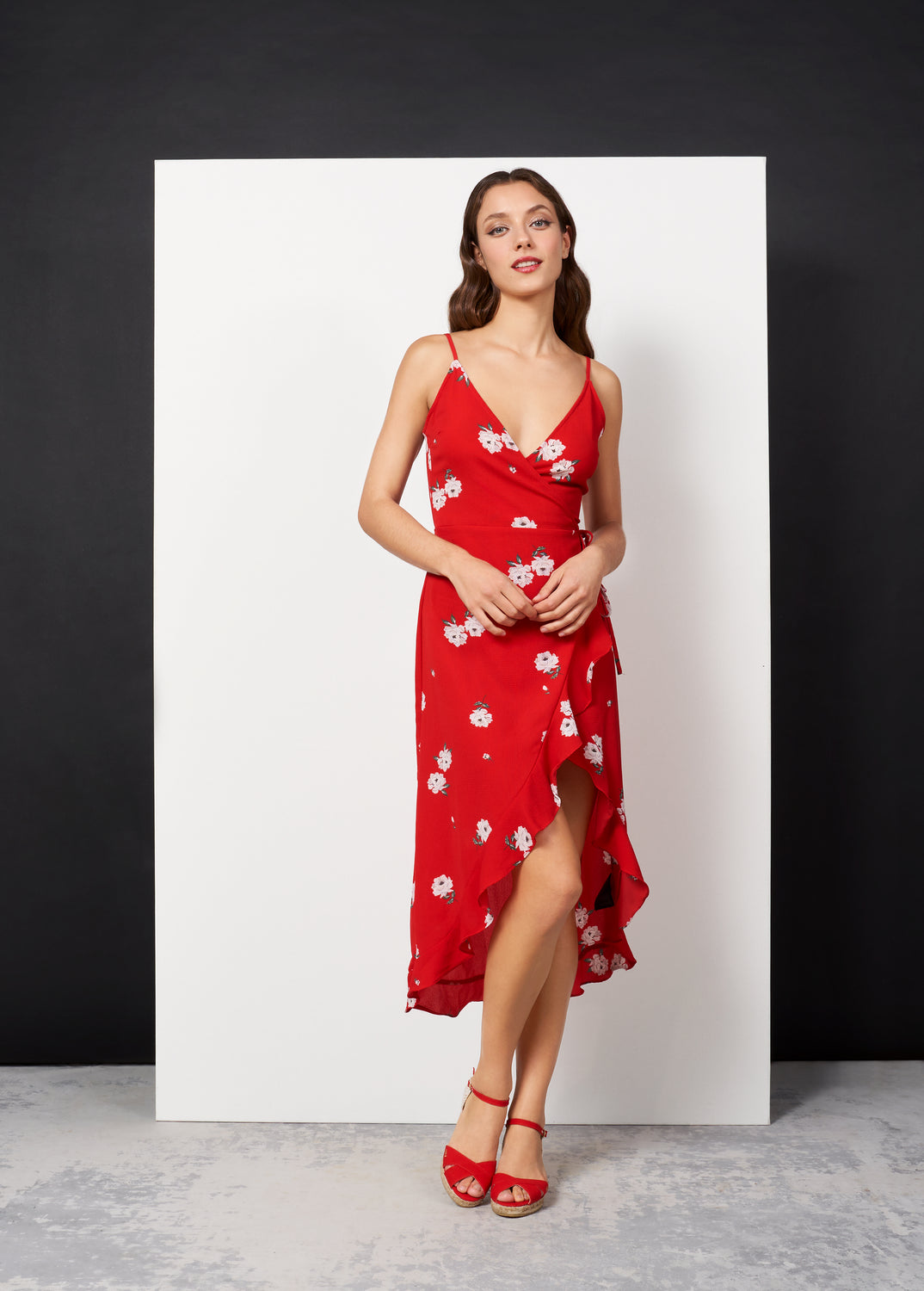 Salina Limited Edition Red Canvas Ankle Strap Women Espadrille Wedges Outfit