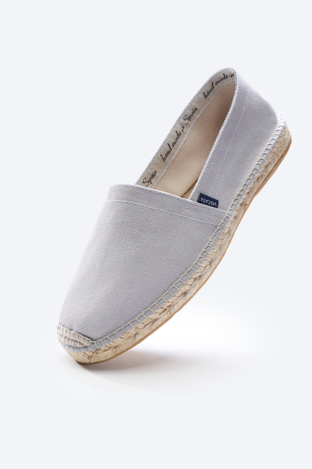 Sitges Ash Grey Canvas Slip On Men Espadrille Flat