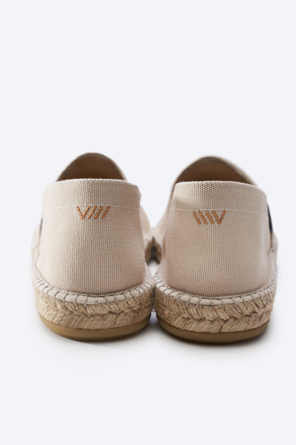 Sitges Beige Canvas Slip On Men Espadrilles Back Detail