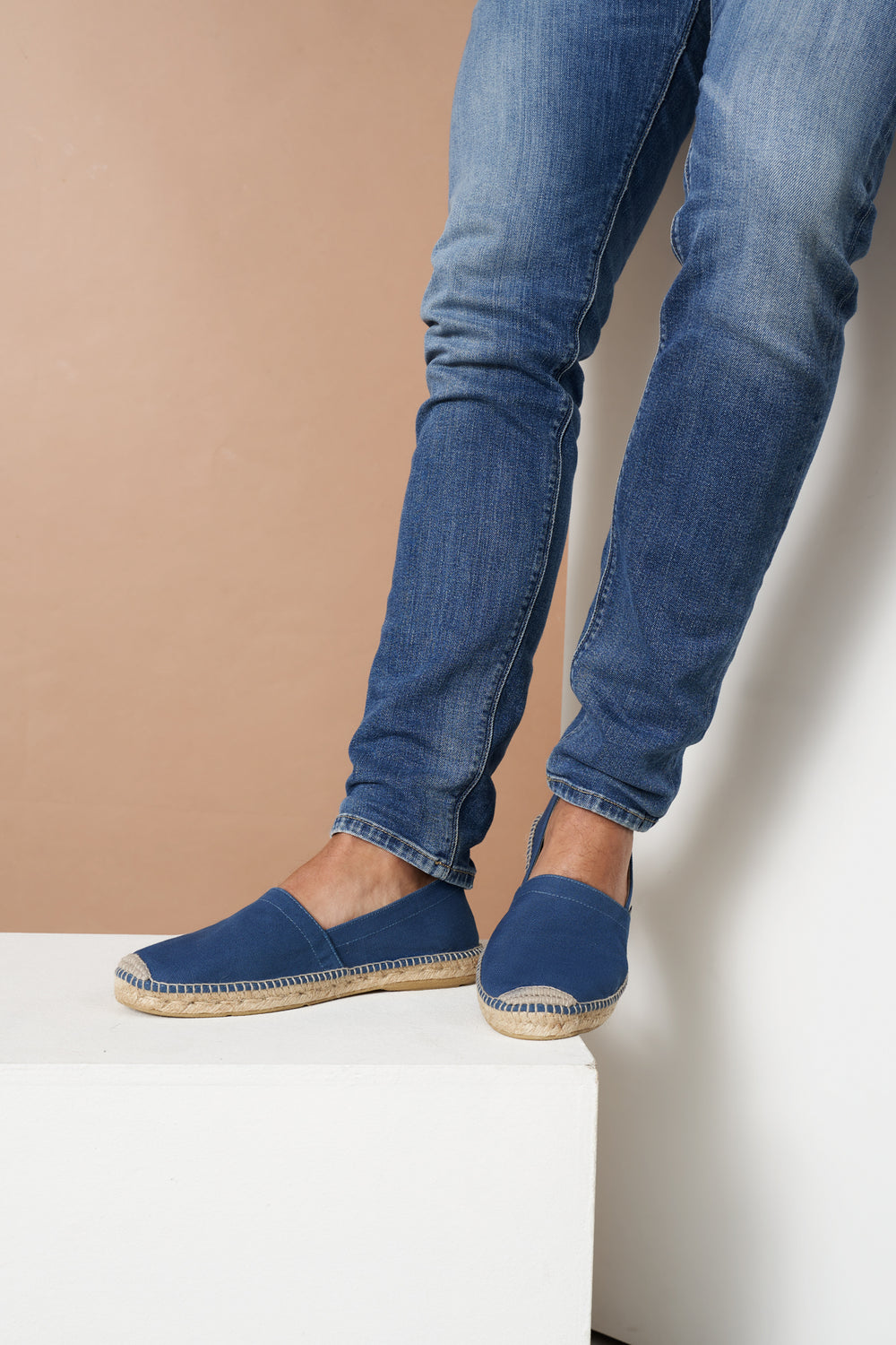 Sitges Limited Edition Denim Canvas Slip On Men Espadrilles Legs