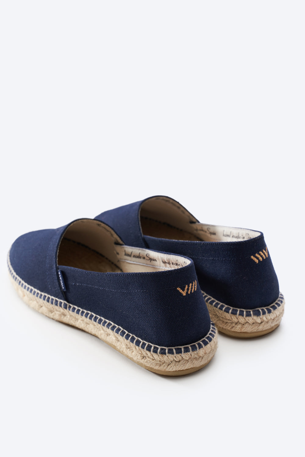 Sitges Navy Blue Canvas Slip On Men Espadrilles Back Detail