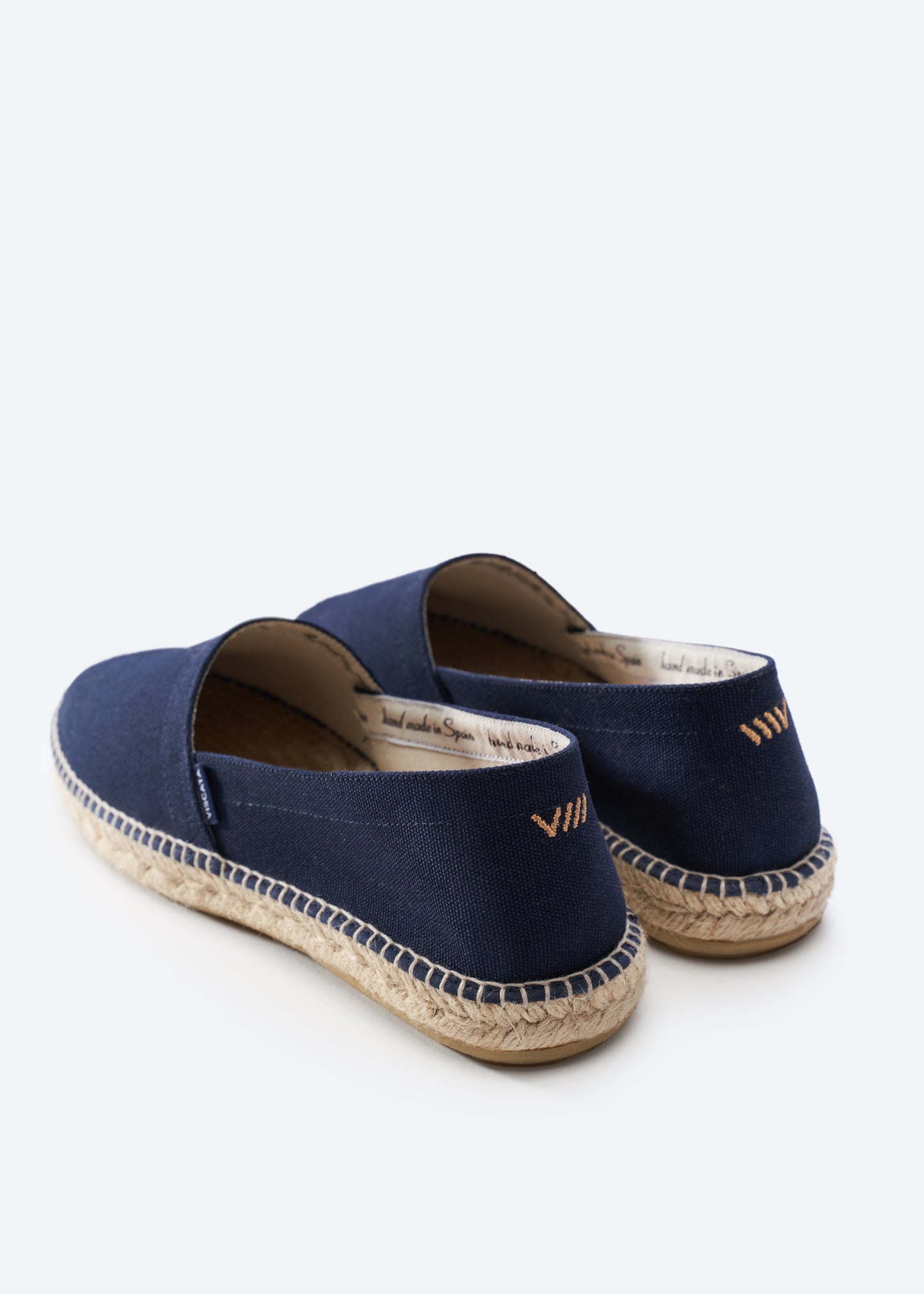 Sitges Navy Blue Canvas Slip On Men Espadrilles Back Detail