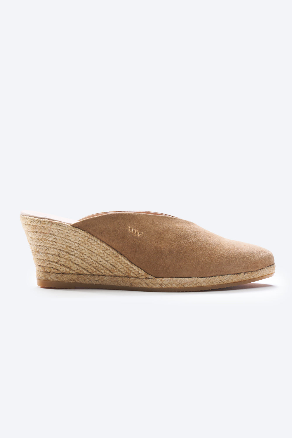 Truja Camel Suede Slip On Woman Espadrille Mule Wedge