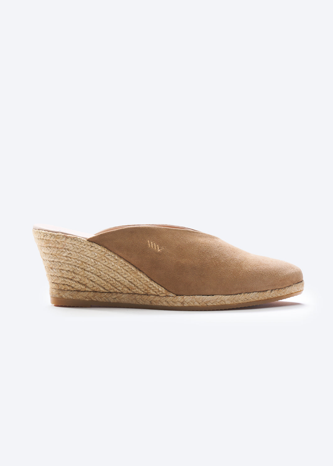 Truja Camel Suede Slip On Woman Espadrille Mule Wedge