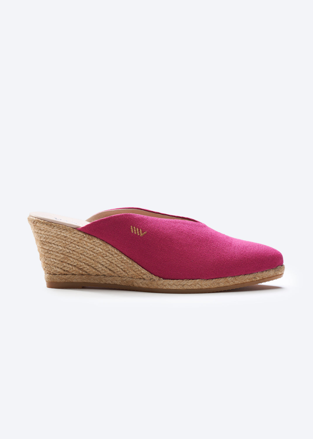 Truja Limited Edition Fuchsia Canvas Slip On Woman Espadrille Mule Wedge