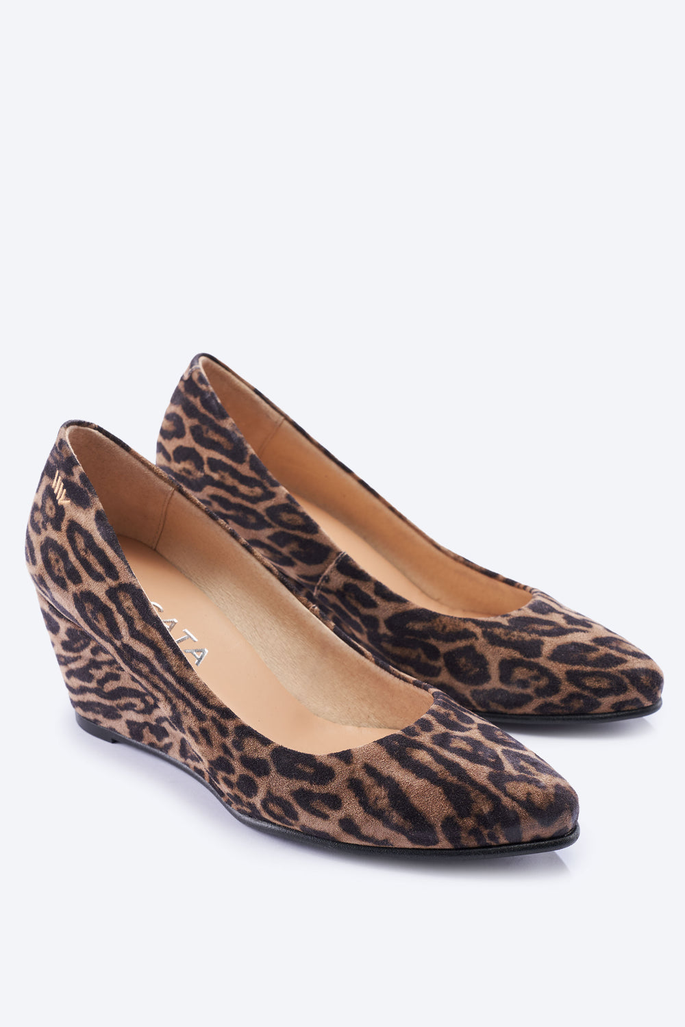 Verona Animal Print Suede Slip On Women Medium Wedges