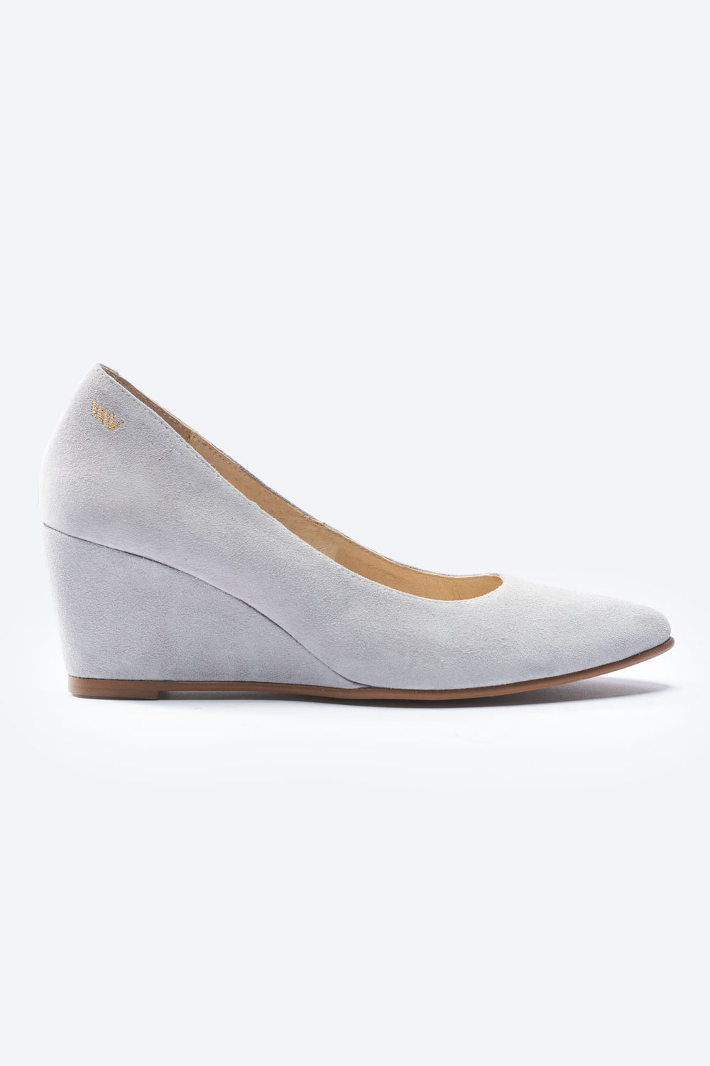 Verona Ash Grey Suede Slip On Women's Wedge