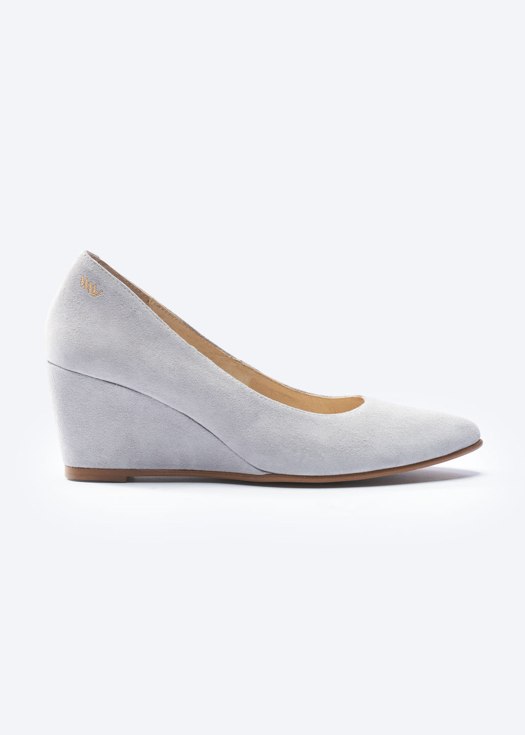 Verona Ash Grey Suede Slip On Women's Wedge