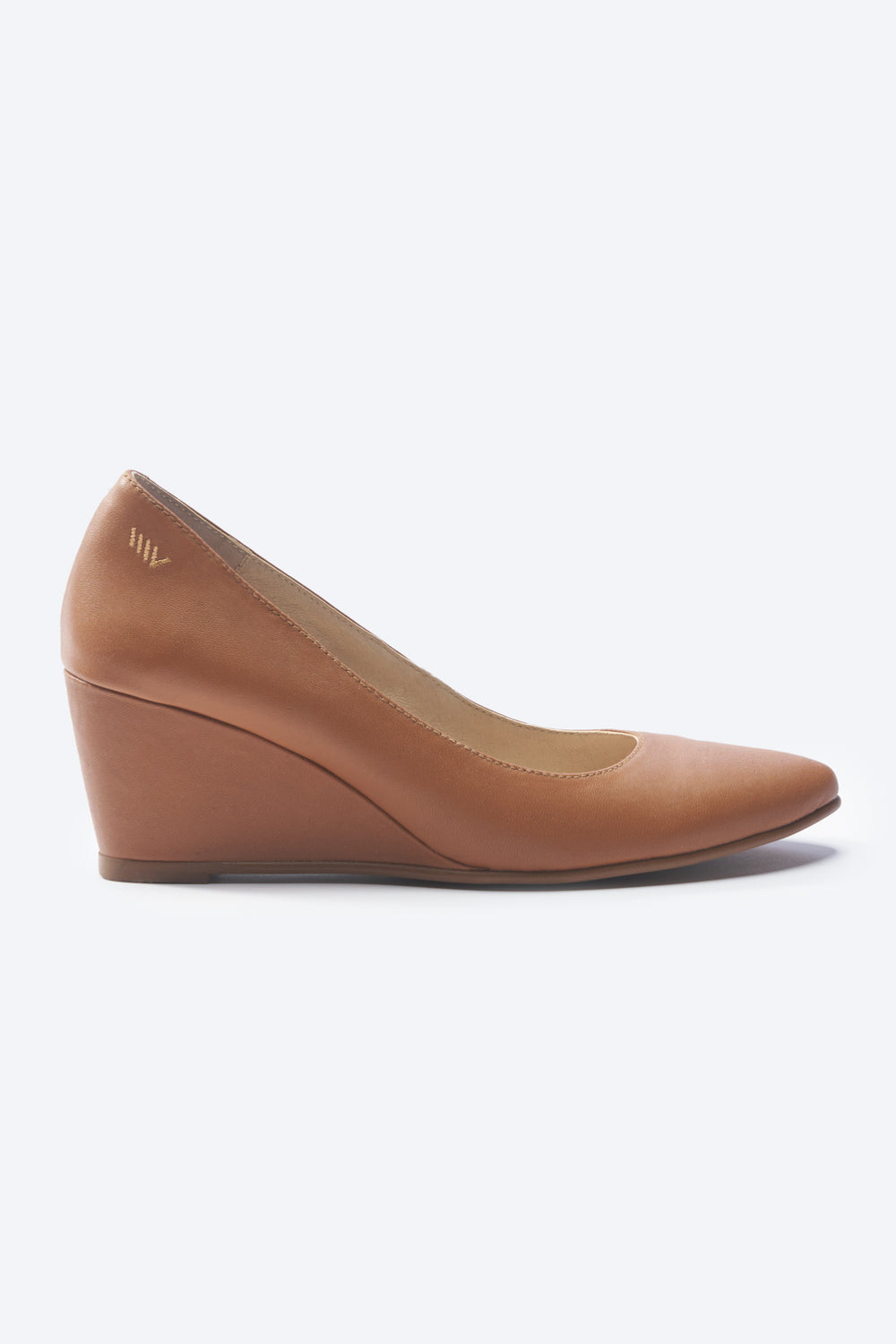 Verona Whiskey Brown Leather Slip On Women Wedge