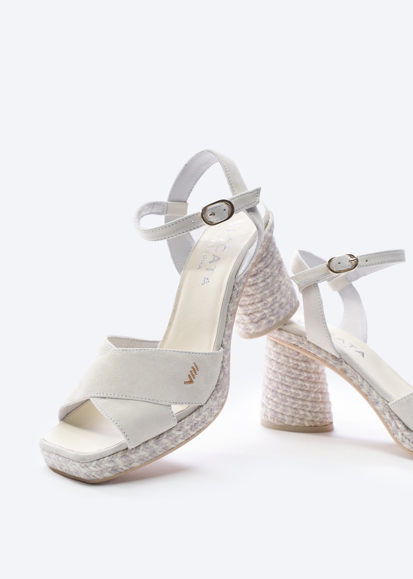 Xelida Limited Edition Icory Suede Ankle Strap Women Crossed Open Toe Espadrille Sandal Heels