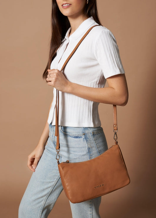 Nice Leather Crossed Body Handbag