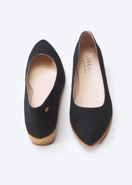 Black canvas flats on sale